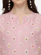 Lucknawi Embroidered Kurta With Pant & Dupatta, Multicolor - Hiral Fashion | Grocsy