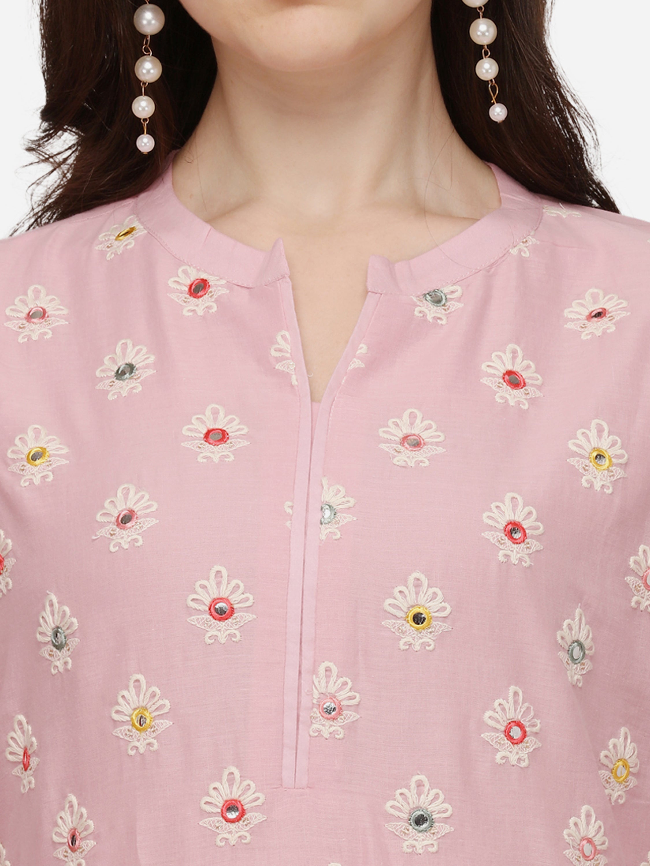 Lucknawi Embroidered Kurta With Pant & Dupatta, Multicolor - Hiral Fashion | Grocsy