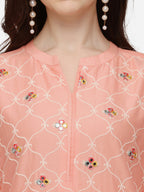 Lucknawi Embroidered Kurta With Pant & Dupatta, Multicolor - Hiral Fashion | Grocsy