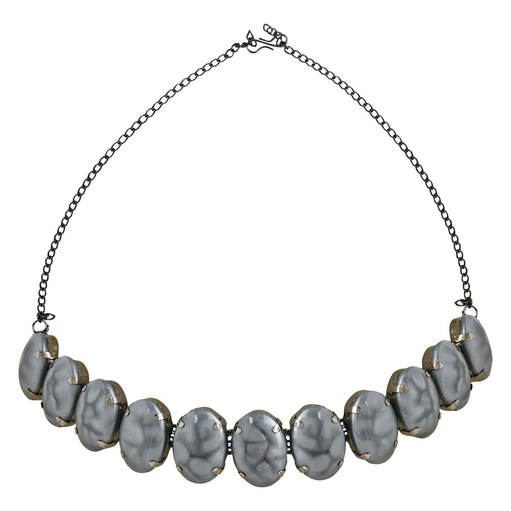 Glamorous Fashionable Eye-Catching Grey Beaded Choker and Earrings Set For Women/Girls - Wahe Jewels - Swadesiicart