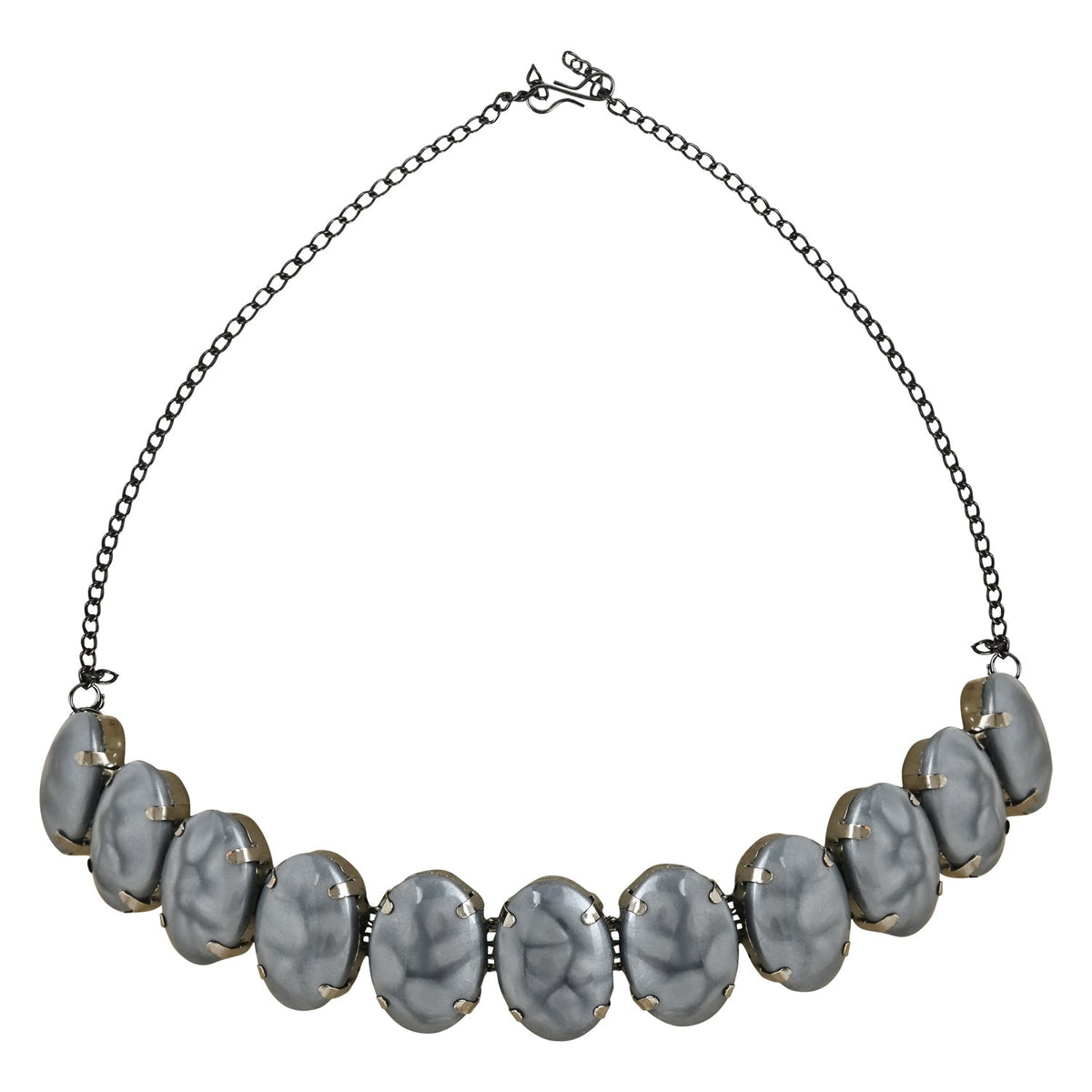 Glamorous Fashionable Eye-Catching Grey Beaded Choker and Earrings Set For Women/Girls - Wahe Jewels - Swadesiicart