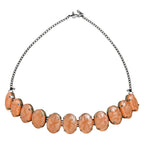 Glamorous Fashionable Eye-Catching Peach Beaded Choker and Earrings Set For Women/Girls - Wahe Jewels - Swadesiicart