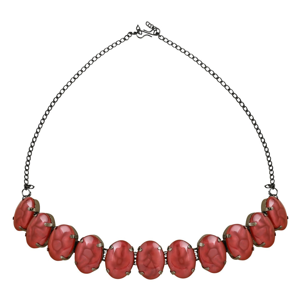 Glamorous Fashionable Eye-Catching Red Beaded Choker and Earrings Set For Women/Girls - Wahe Jewels - Swadesiicart