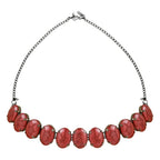 Glamorous Fashionable Eye-Catching Red Beaded Choker and Earrings Set For Women/Girls - Wahe Jewels - Swadesiicart