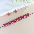 Glamorous Fashionable Eye-Catching Red Beaded Choker and Earrings Set For Women/Girls - Wahe Jewels - Swadesiicart