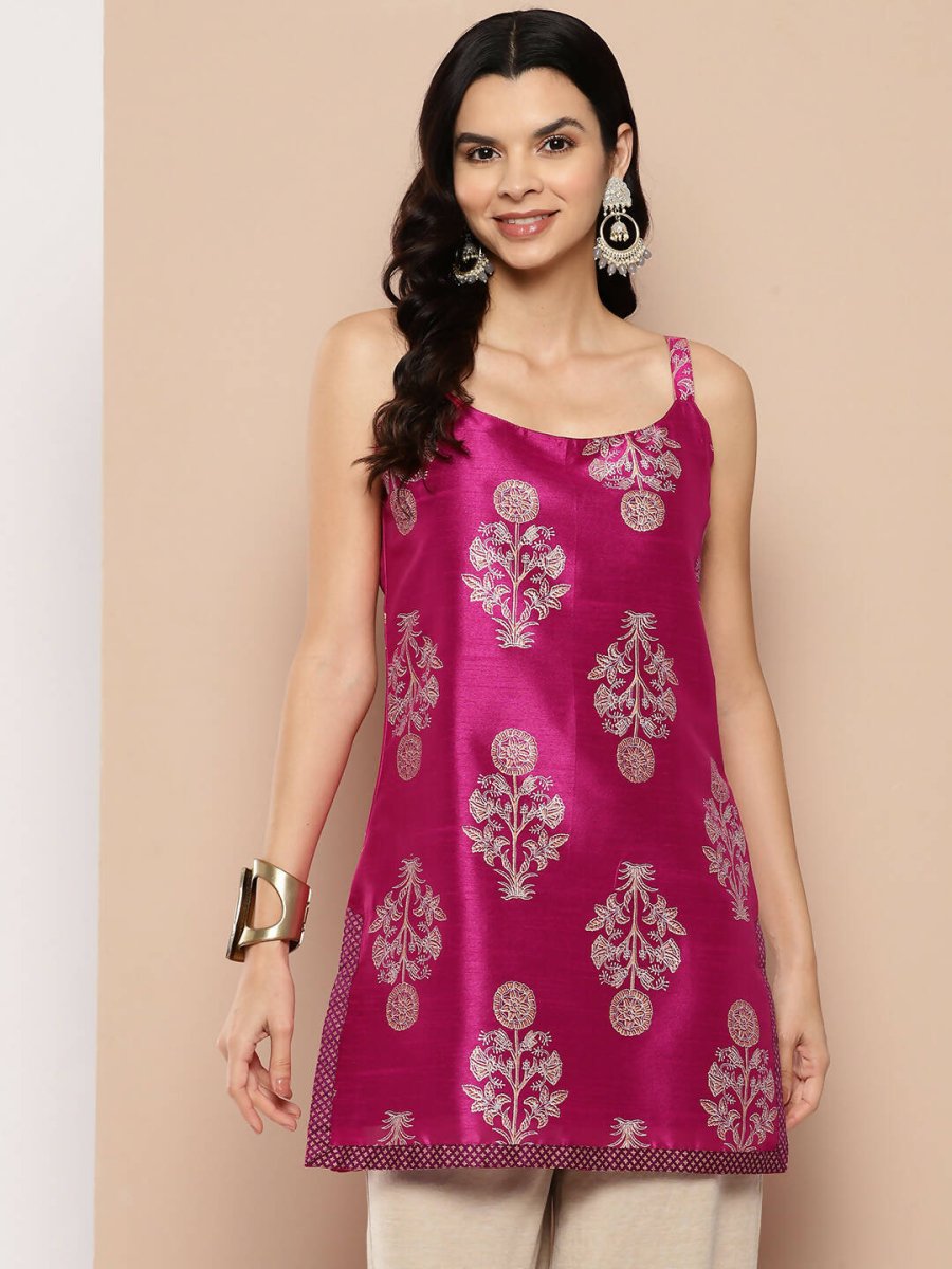 Ahalyaa Women's Traditional wear Tunic - Royal Pink | Grocsy