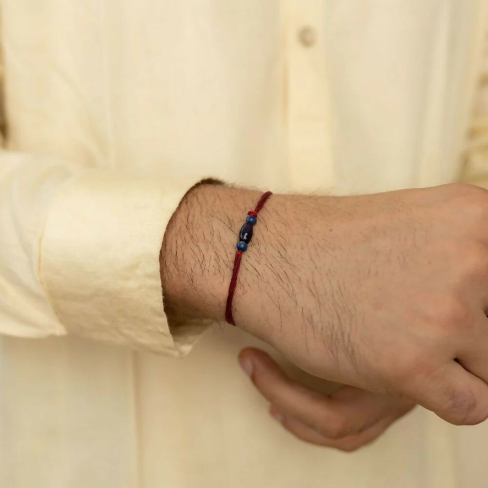 Indianvibez Bodh Rakhi For Courage Real Crystal Stone Rakhi With Authenticity Certificate | Grocsy