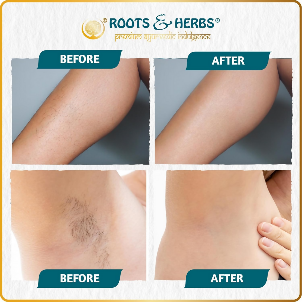 Roots and Herbs Neem and Fennel Depilatory Ubtan for Hair Removal | Grocsy