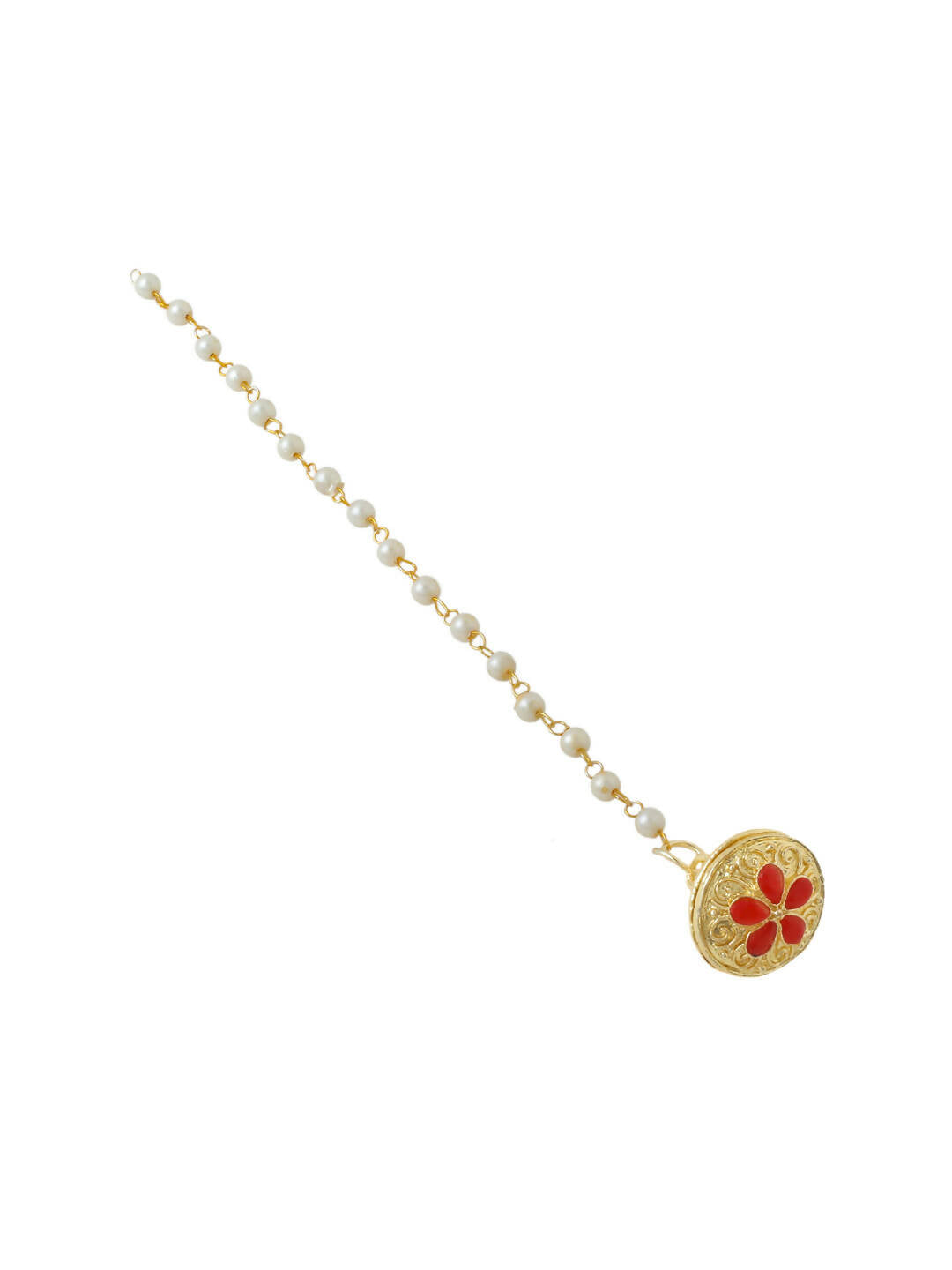 NVR Women's Trending Stylish Gold-Polished Maang Tikka | Grocsy