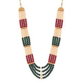 Traditional Gold-Polished Dulha Long Necklace/Moti Mala for Men - Wahe Jewels - Swadesiicart