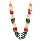 Traditional Gold-Polished Dulha Long Necklace/Moti Mala for Men - Wahe Jewels - Swadesiicart