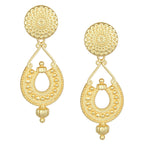 Joban Fashion Women Matte Gold Brass Earrings | Grocsy