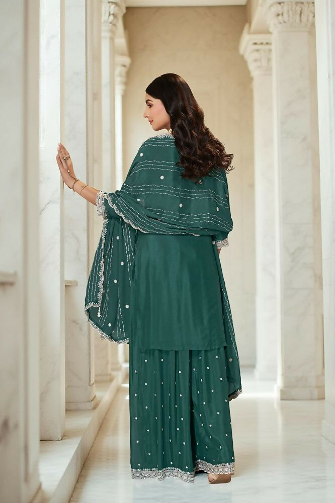 Ethnic Festive Wear Premium Chinon Fabric Rama Stitched Suit With Dupatta-Zeeya | Grocsy