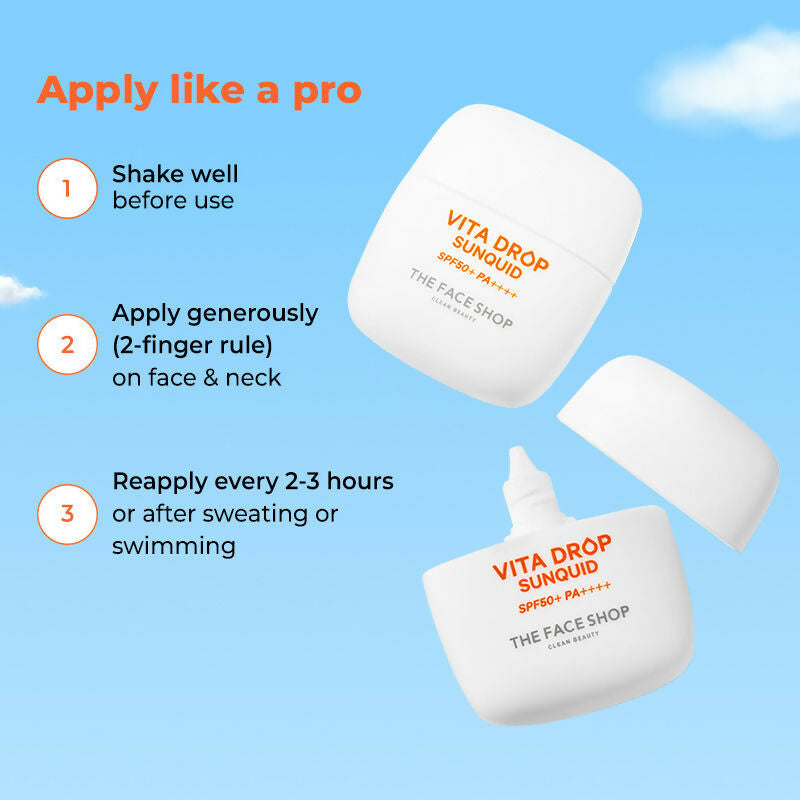 The Face Shop Korean Sunquid- SPF50+ PA++++ Fluid Sunscreen | Grocsy