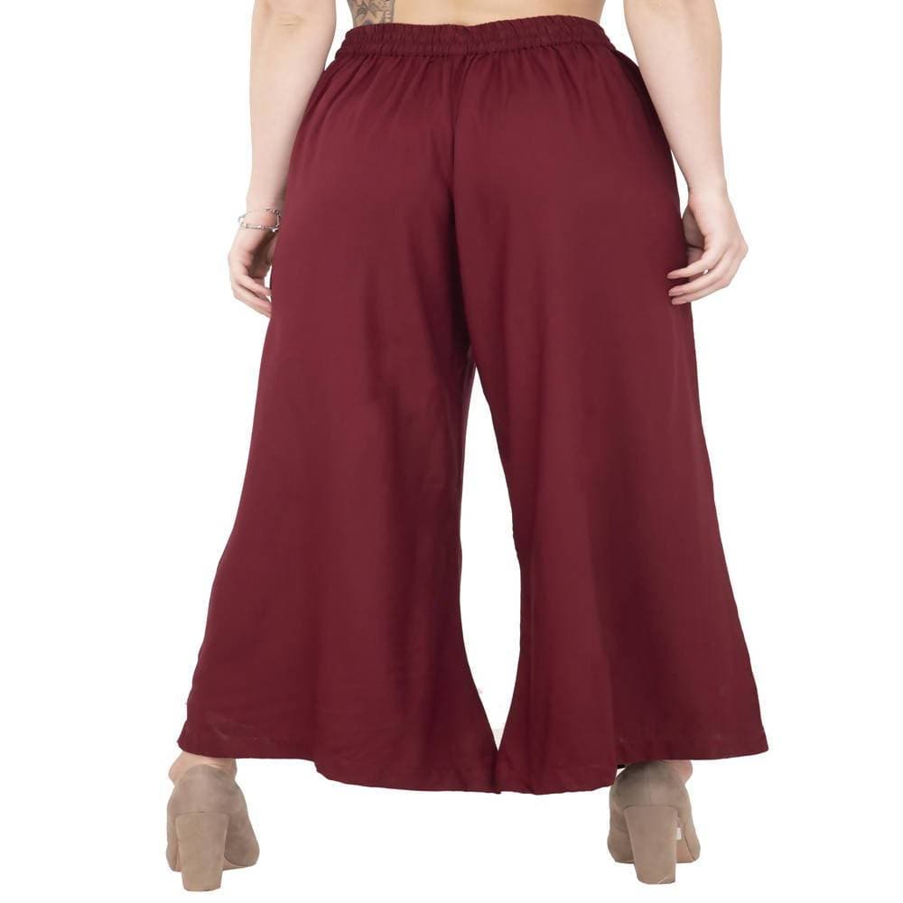 Lagi Women's Maroon Solid Palazzo (PLZ04I) | Grocsy
