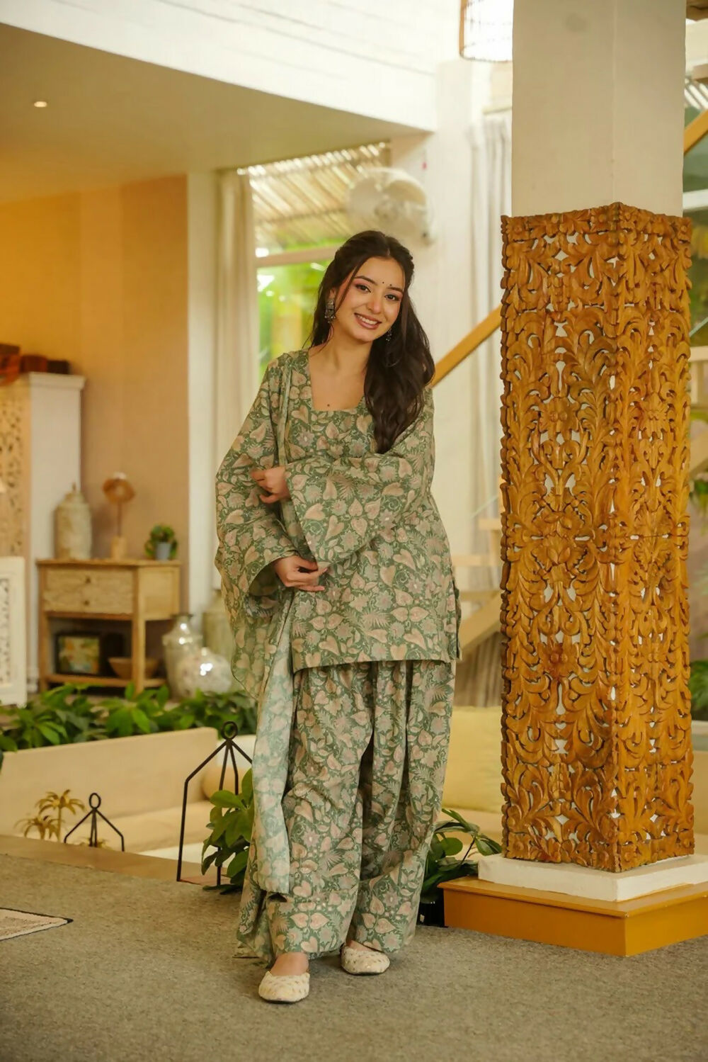 Aayaa Designer Printed Full Flared Suit | Grocsy