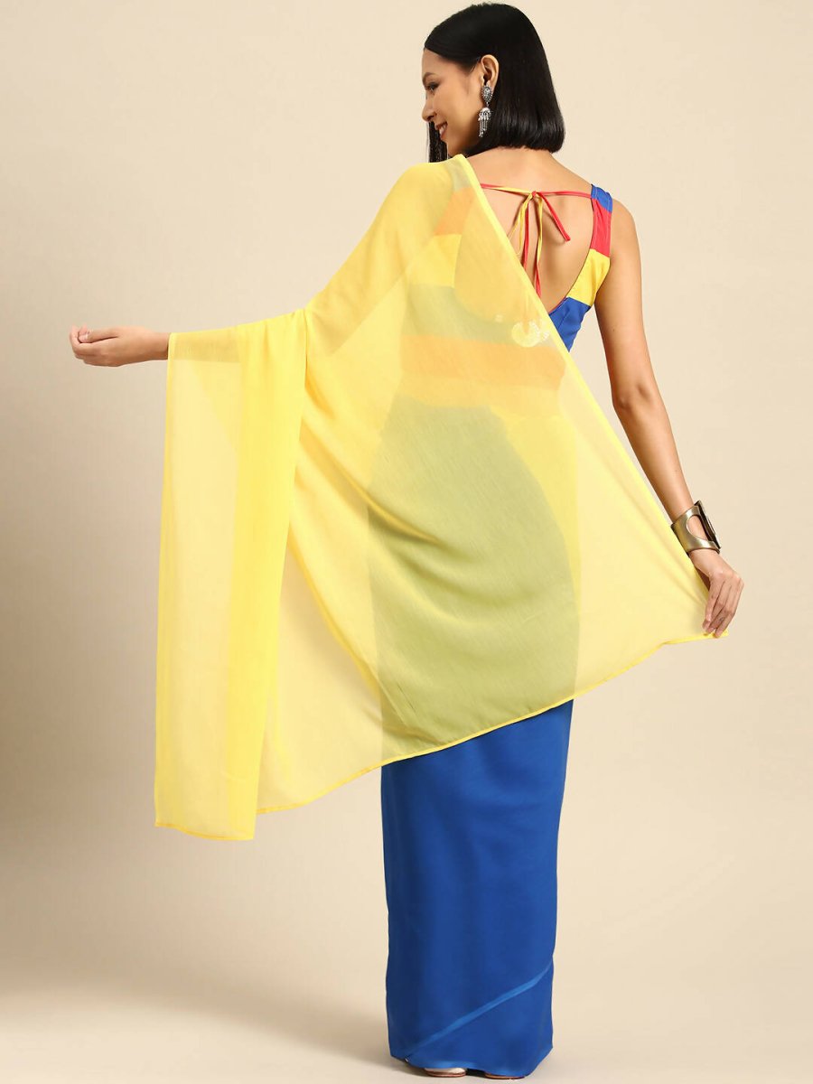 Ahalyaa Women's Traditional wear Saree - Blue | Grocsy
