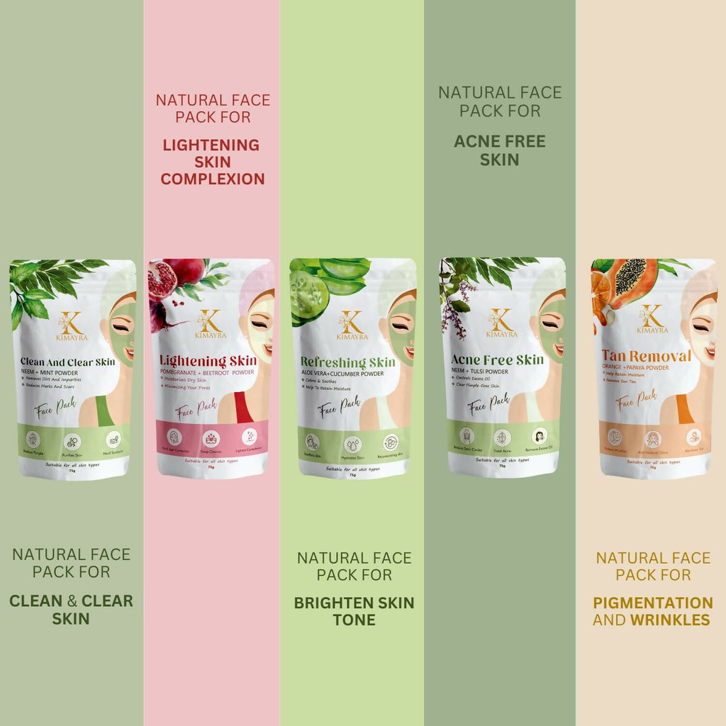 Kimayra Tanning Face Pack Combo Powder for Natural Brightening Skin | Grocsy