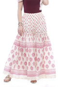 Mominos Fashion Cotton Block Print With Lace Work Off White Maroon Color Prints Palazzo | Grocsy