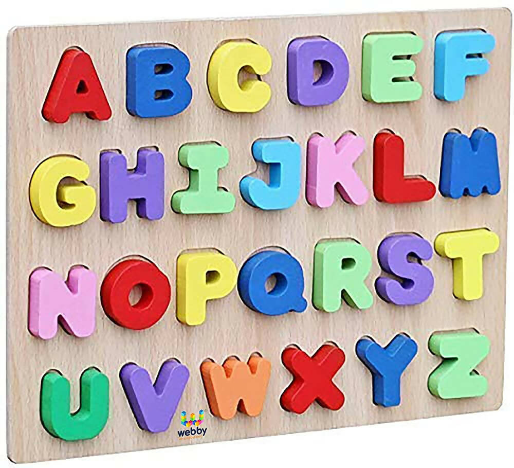 Webby Wooden Capital Alphabets Letters Learning Educational Puzzle Toy for Kids | Grocsy