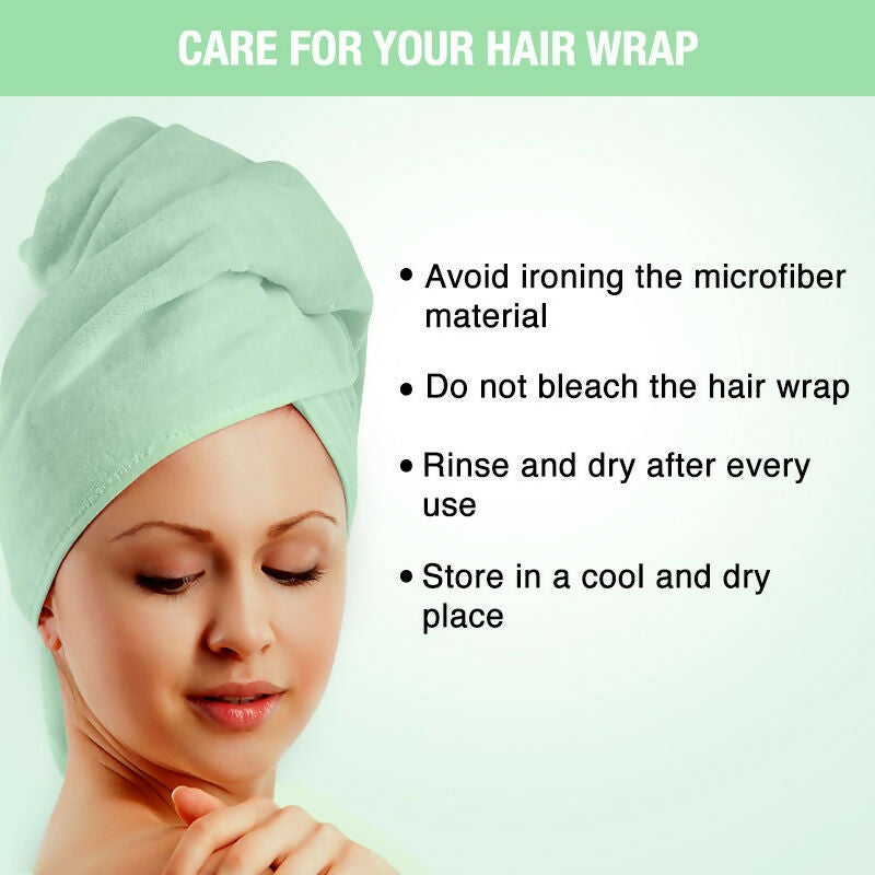 Nykaa Naturals Microfiber Hair Wrap for Frizz Free & Shiny Hair - Green | Grocsy
