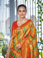MANOHARI Banarasi Silk Blend Jacquard Work Saree - Red | Grocsy