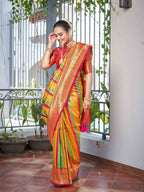 MANOHARI Banarasi Silk Blend Jacquard Work Saree - Pink | Grocsy