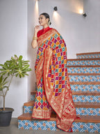 MANOHARI Banarasi Silk Blend Jacquard Work Saree - Yellow | Grocsy