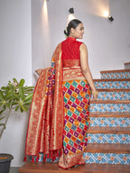 MANOHARI Banarasi Silk Blend Jacquard Work Saree - Yellow | Grocsy
