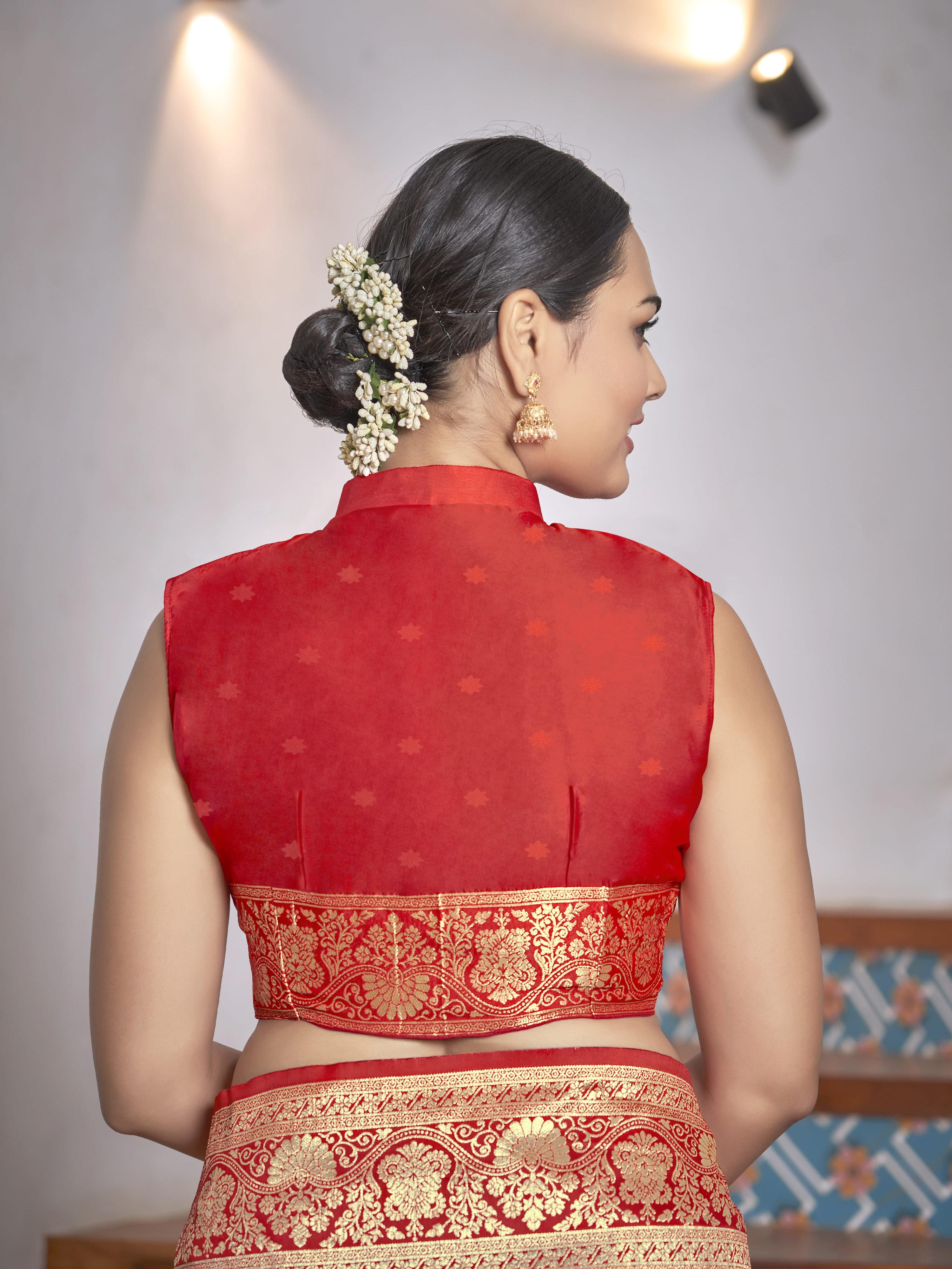 MANOHARI Banarasi Silk Blend Jacquard Work Saree - Yellow | Grocsy