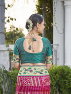 MANOHARI Banarasi Silk Blend Jacquard Work Saree - Pink | Grocsy