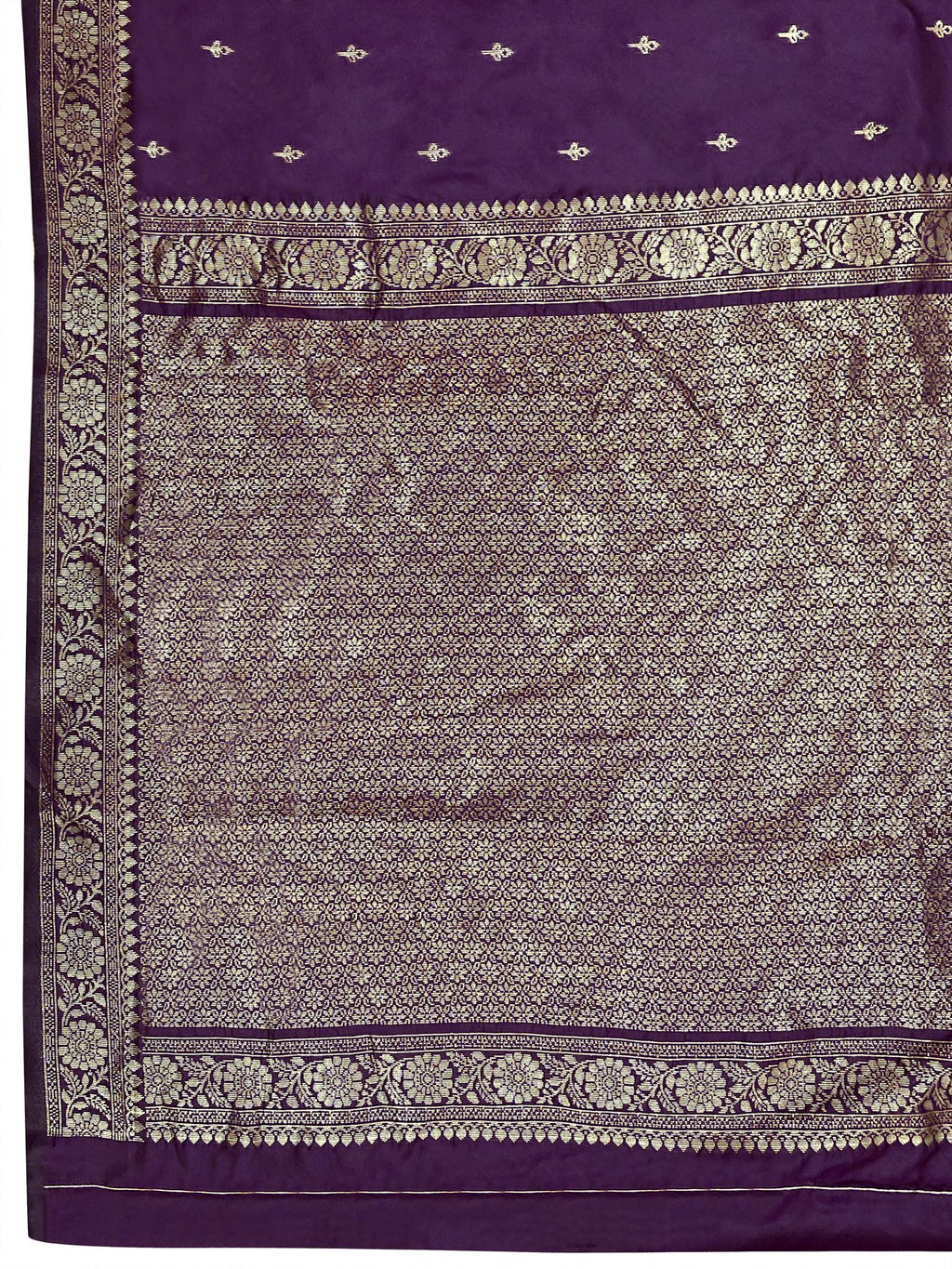 MANOHARI Banarasi Silk Blend Jacquard Work Saree - Purple | Grocsy