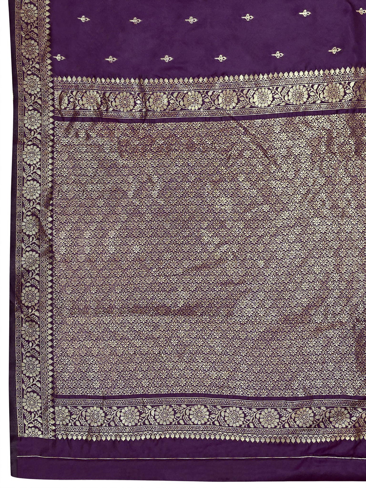 MANOHARI Banarasi Silk Blend Jacquard Work Saree - Purple | Grocsy