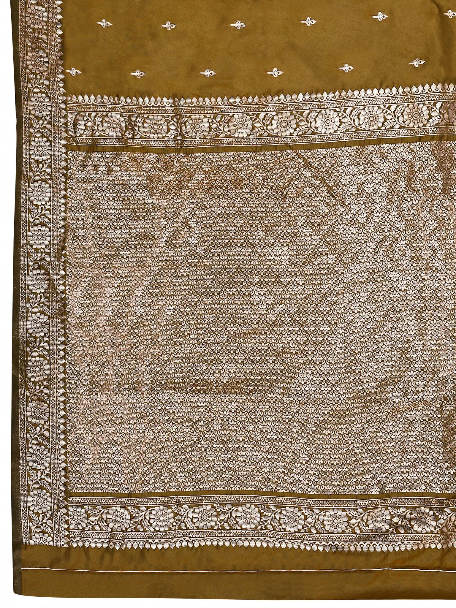 MANOHARI Banarasi Silk Blend Jacquard Work Saree - Yellow | Grocsy