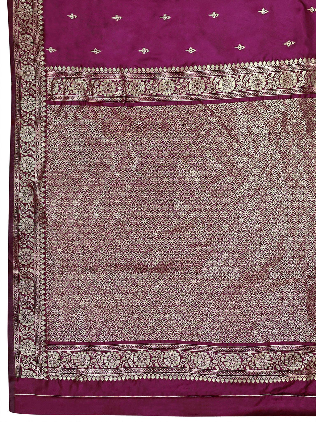 MANOHARI Banarasi Silk Blend Jacquard Work Saree - Purple | Grocsy