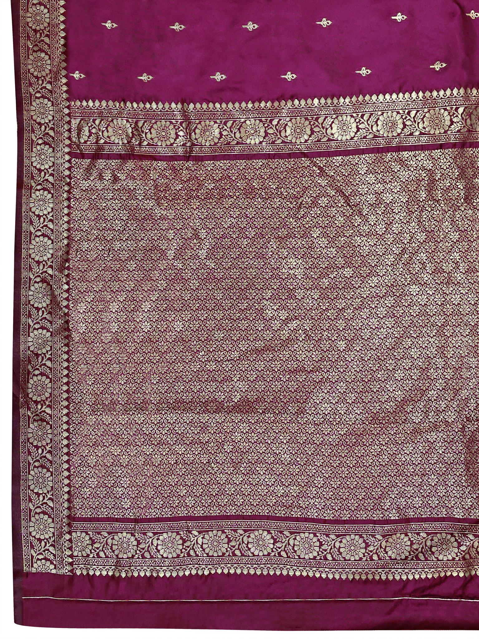 MANOHARI Banarasi Silk Blend Jacquard Work Saree - Purple | Grocsy