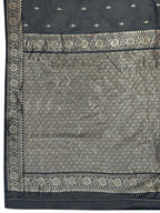 MANOHARI Banarasi Silk Blend Jacquard Work Saree - Grey | Grocsy