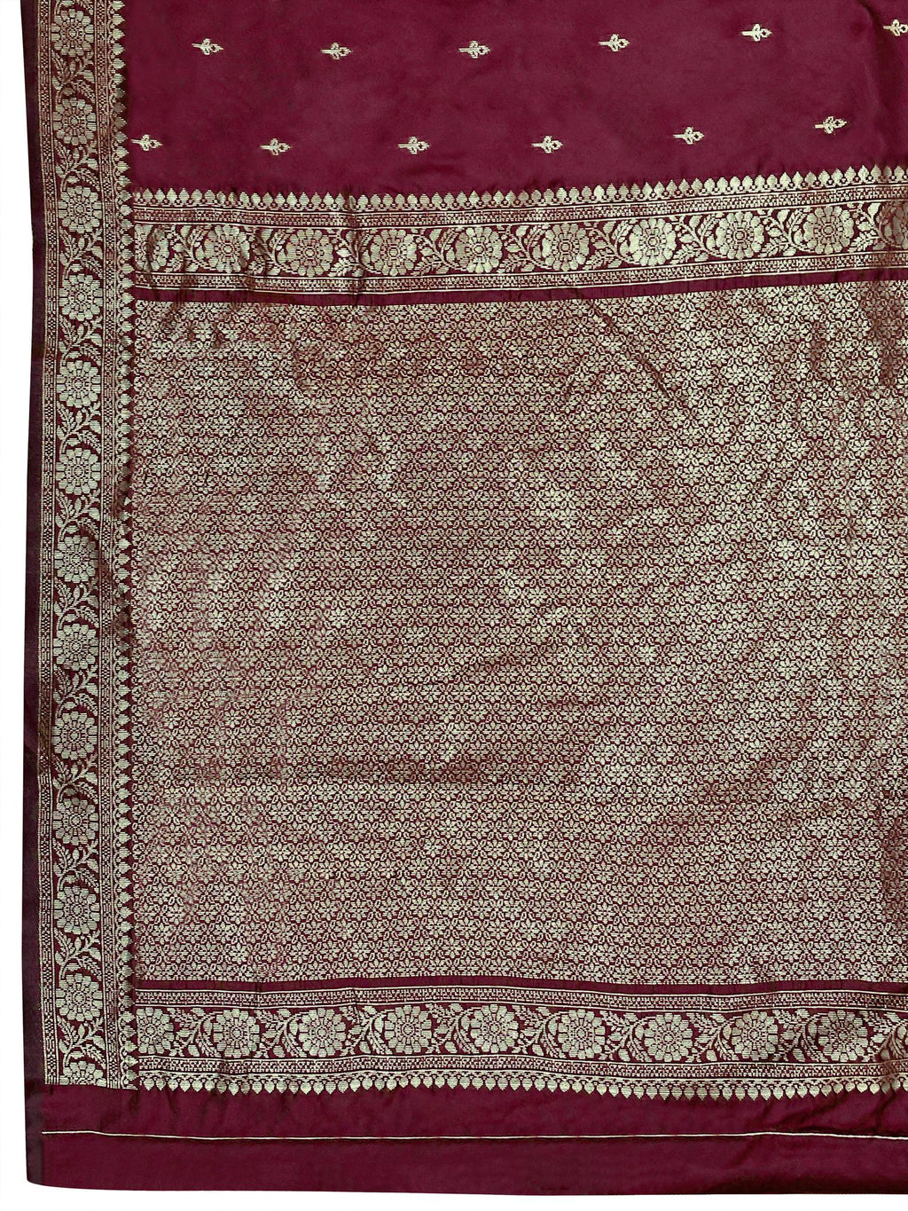 MANOHARI Banarasi Silk Blend Jacquard Work Saree - Red | Grocsy