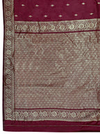 MANOHARI Banarasi Silk Blend Jacquard Work Saree - Red | Grocsy