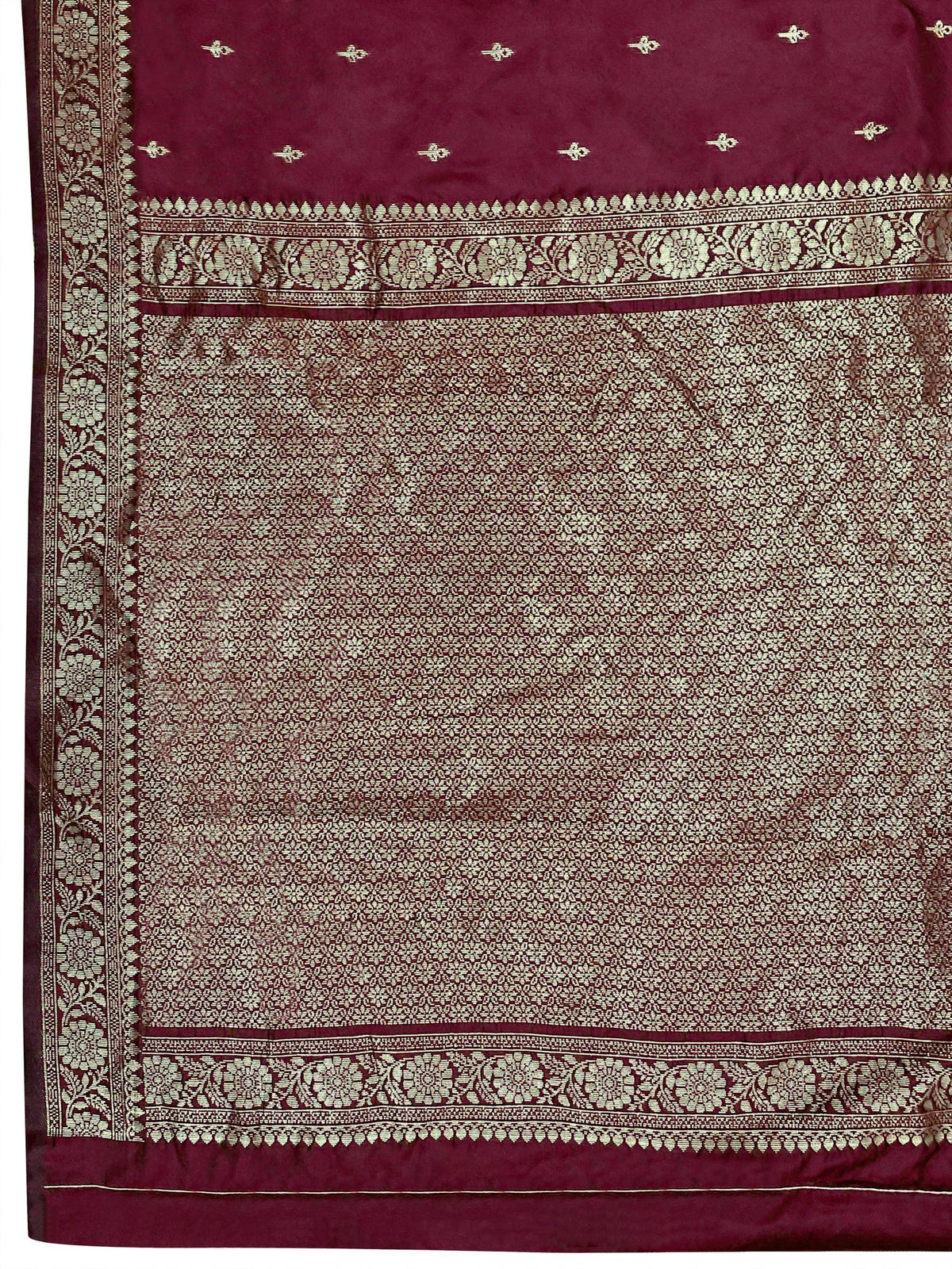 MANOHARI Banarasi Silk Blend Jacquard Work Saree - Red | Grocsy