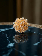 Inhanns Rang-E-Roshan Adjustable Ring – Handmade Crystal Statement Ring - Peach | Grocsy