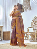 MANOHARI Banarasi Silk Blend Jacquard Work Saree - Purple | Grocsy