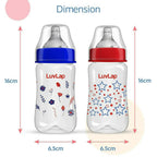 LuvLap Anti-Colic Wide Neck Natura Flo Baby Feeding Bottle | Grocsy