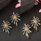 NVR Women's Set of 2 Silver & Gold Brass-Plated Floral Shape Drop Earrings | Grocsy