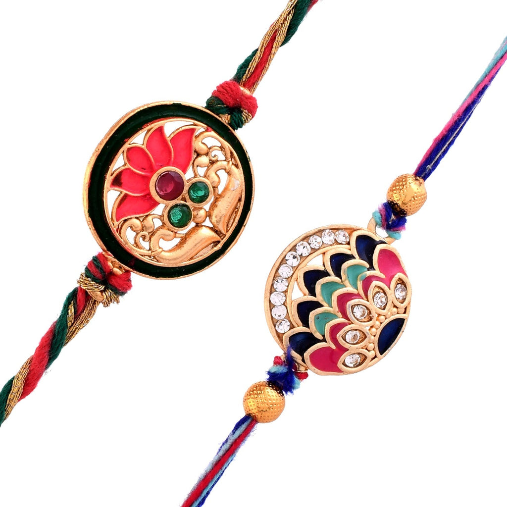 trueBrowns X Voylla Pack Of 2 Colourful And Embellished Men's Rakhis | Grocsy