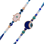 trueBrowns X Voylla Pack Of 2 Evil Eye Hamsa Charms Men's Rakhis | Grocsy