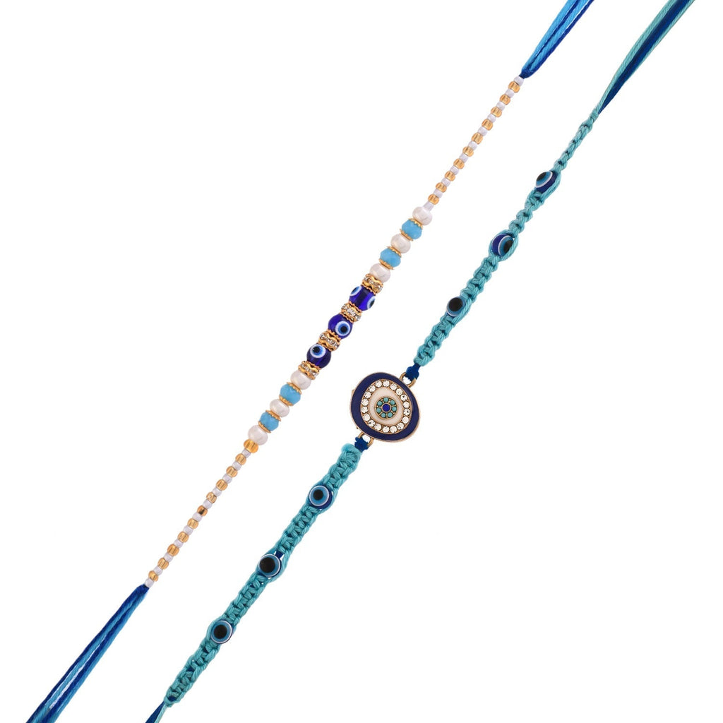 trueBrowns X Voylla Pack Of 2 Evil Eye Charms Men's Rakhis | Grocsy