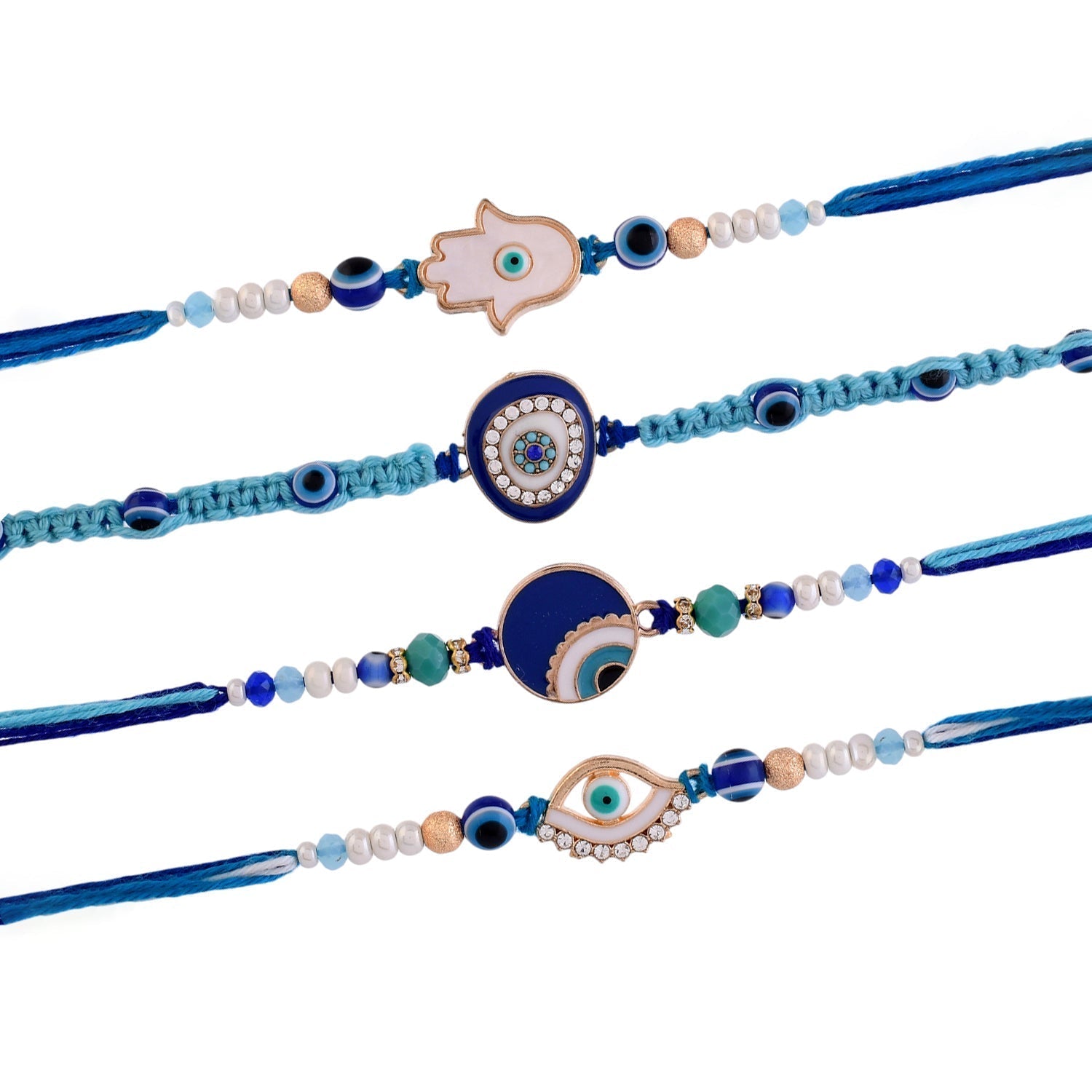 trueBrowns X Voylla Pack Of 4 Evil Eye Charms Men's Rakhis | Grocsy