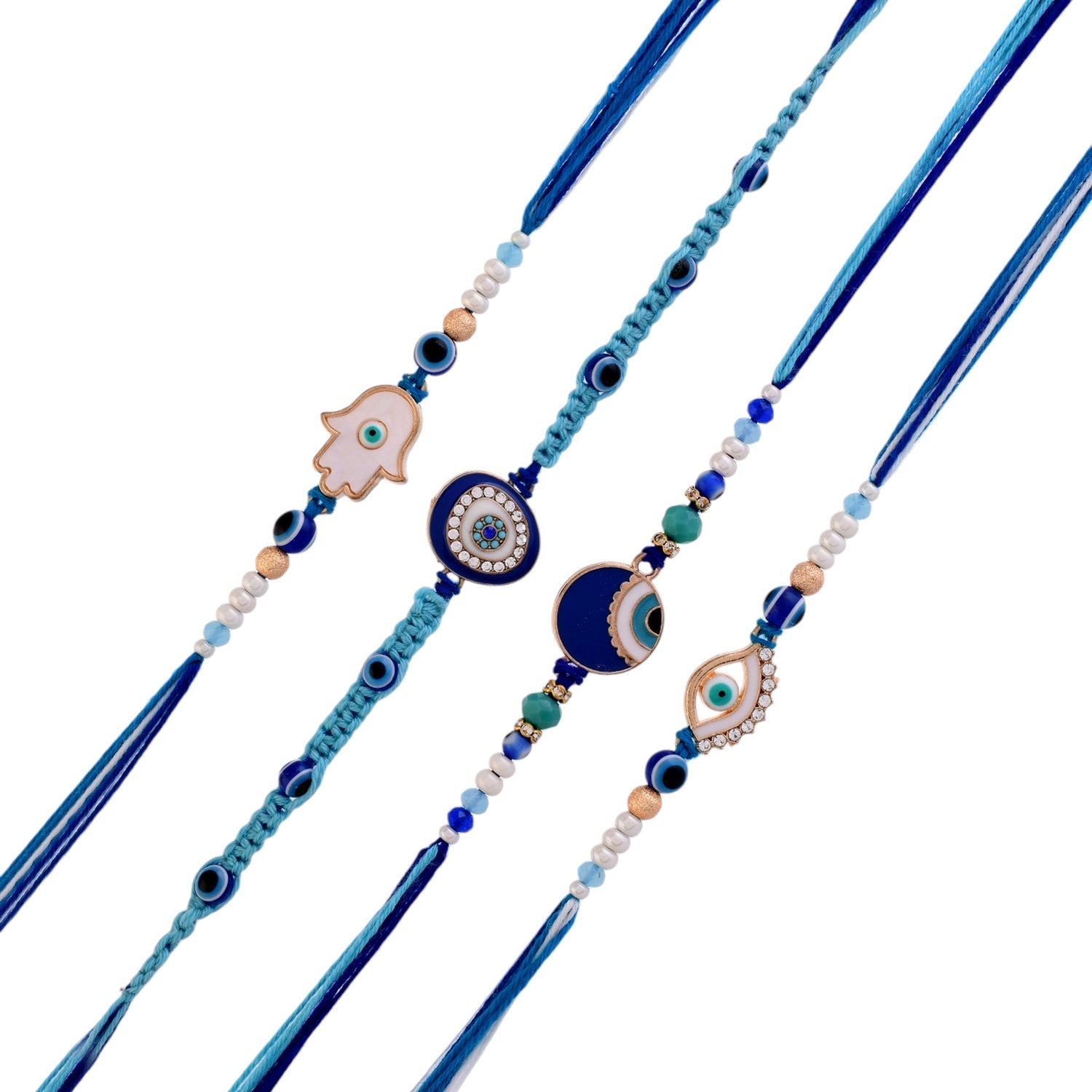 trueBrowns X Voylla Pack Of 4 Evil Eye Charms Men's Rakhis | Grocsy