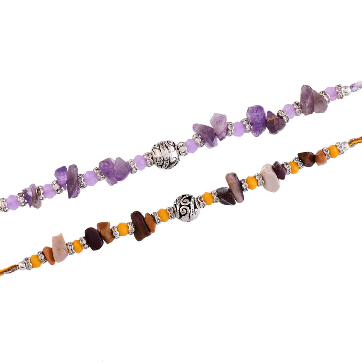 trueBrowns X Voylla Pack Of 2 Men's Beaded Colourful Rakhis | Grocsy